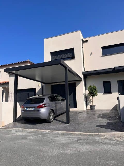 carport maison, aluminium, sur mesure